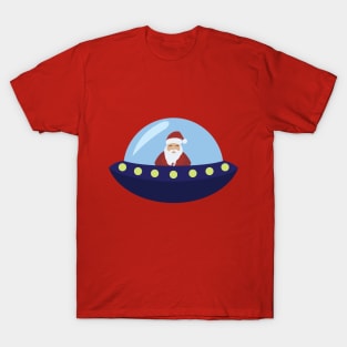 Santa flying UFO T-Shirt